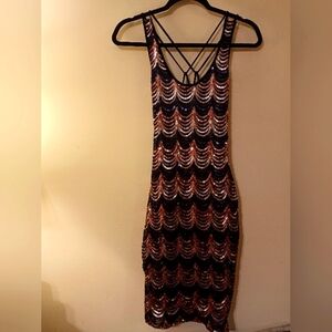 Gold and Black Sequin Dress sz M